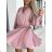 Kleid mit Knöpfen und geknöpften Damen (uni s-m) ITALIAN FASHION IM2203948