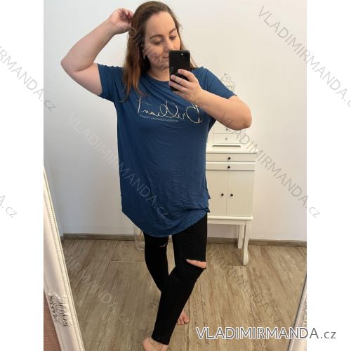 Shirt verlängert 3/4 Langarm Damen (L/XL/2XL ONE SIZE) ITALIAN FASHION IM423025