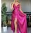 Langes elegantes Partykleid mit Trägern für Damen (S/M/L ONE SIZE) ITALIAN FASHION IMPBB23B23376