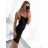 Elegantes, langes, trägerloses Partykleid mit funkelnden Pailletten für Damen (Einheitsgröße S/M) ITALIAN FASHION IMWY224032