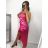 Elegantes Damen-Abendkleid mit Trägern (S/M ONE SIZE) ITALIAN FASHION IM322MONICA -   hellrosa,   S/M