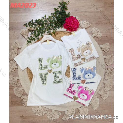 Damen-Kurzarm-T-Shirt (Einheitsgröße S/M) ITALIAN FASHION IMPLM23A20230