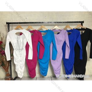 Elegantes Damenkleid mit langen Ärmeln (S/M EINHEITSGRÖSSE) ITALIAN FASHION IMPGM2321229