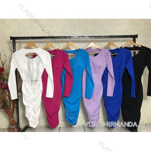 Elegantes Damenkleid mit langen Ärmeln (S/M EINHEITSGRÖSSE) ITALIAN FASHION IMPGM2321229