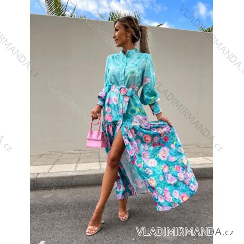 Langes, elegantes Langarmkleid für Damen (S/M EINHEITSGRÖSSE) ITALIAN FASHION IMPGM23A2182