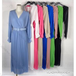 Langes, elegantes, plissiertes Langarmkleid für Damen (S/M EINHEITSGRÖSSE) ITALIAN FASHION IMPBB2320447s