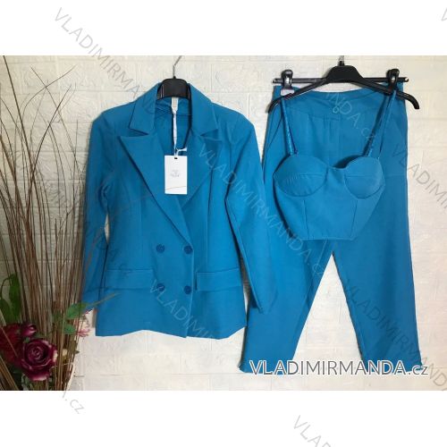 Šaty letní na ramínka dámské (S/M ONE SIZE) ITALSKÁ MÓDA IMPBB22B21841 blau S