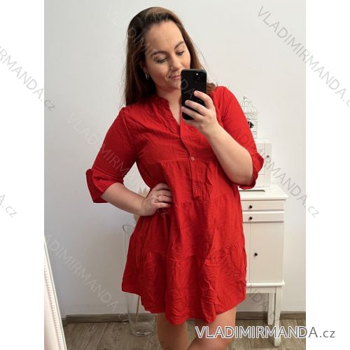 3/4 Langarm-Hemdkleid für Damen (L/XL ONE SIZE) ITALIAN FASHION IM423026