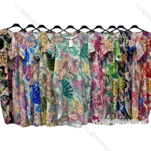 Kurzärmliges Sommerkleid für Damen in großen Größen (XL/2XL/3XL ONE SIZE) ITALIAN FASHION IMC23164