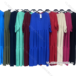 Damen-Sommerkleid in Übergröße mit kurzen Ärmeln (XL/2XL/3XL Einheitsgröße) ITALIAN FASHION IMC23166