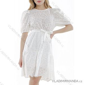 Kurzärmliges Kleid aus Spitze und Baumwolle für Damen (Einheitsgröße S/M) ITALIAN FASHION IMM23M7267
