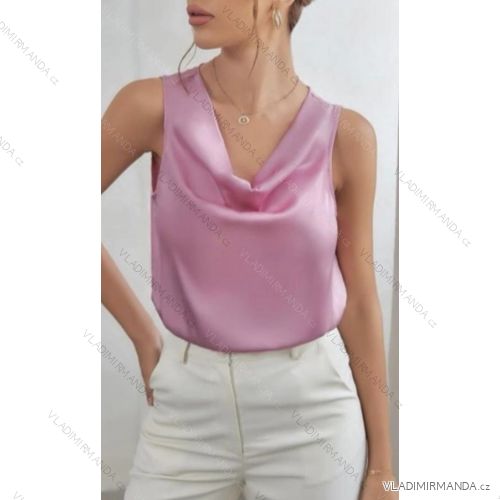 Damen-Sommer-Tanktop aus Satin (S/M ONE SIZE) ITALIAN FASHION IMM23M769