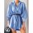 Übergroßes Damenhemd mit langen Ärmeln und Gürtel (S/M ONE SIZE) ITALIAN FASHION IMM23M20799