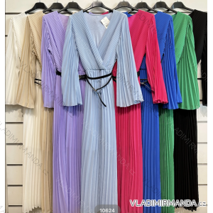 Elegantes, plissiertes Langarmkleid für Damen (Einheitsgröße S/M) ITALIAN FASHION IMPSH2310624