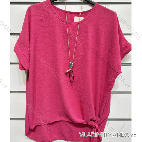 Damen-Tunika mit kurzen Ärmeln und Anhänger (Einheitsgröße S/M) ITALIAN FASHION IMPSH2310508