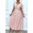 Langes Chiffon-Kurzarmkleid für Damen (S/M ONE SIZE) ITALIAN FASHION IMWGM23456