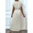 Langes Chiffon-Kurzarmkleid für Damen (S/M ONE SIZE) ITALIAN FASHION IMWGM23456