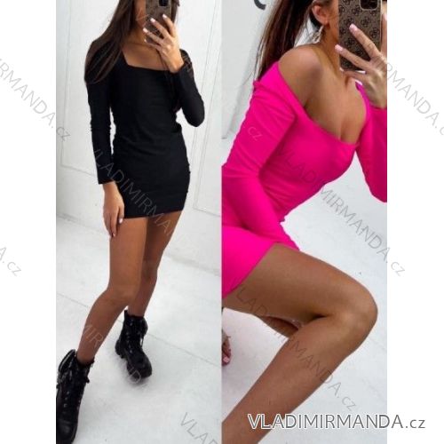 Kleid mit Knöpfen und geknöpften Damen (uni s-m) ITALIAN FASHION IM2203948