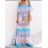 Langes Chiffon-Kurzarmkleid für Damen (S/M ONE SIZE) ITALIAN FASHION IMWGM23456