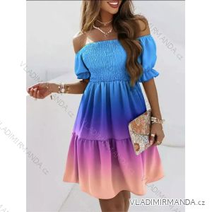 Langes Chiffon-Kurzarmkleid für Damen (S/M ONE SIZE) ITALIAN FASHION IMWGM23456