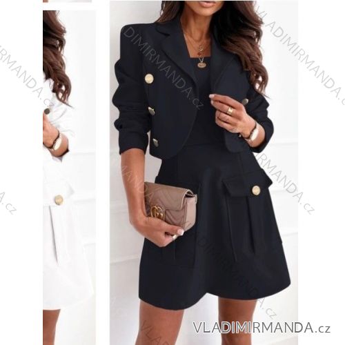 Elegantes Damenkleid mit langen Ärmeln (Einheitsgröße S/M) ITALIAN FASHION IMWB23131