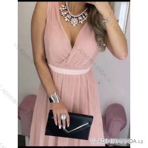 Langes Chiffon-Kurzarmkleid für Damen (S/M ONE SIZE) ITALIAN FASHION IMWGM23456