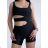 Kurzer Overall mit Trägern für Damen (S/M ONE SIZE) ITALIAN FASHION IMPLP2361530078