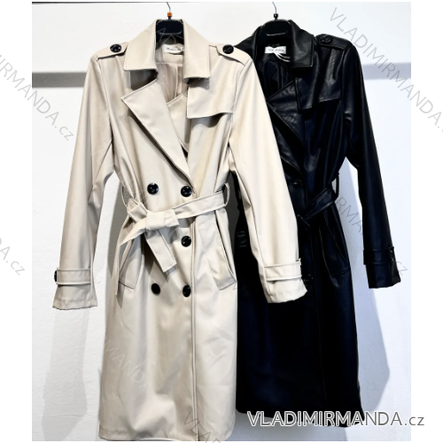 Damen-Herbst-Leder-Langarmmantel (S/M ONE SIZE) ITALIAN FASHION IMPLM2255500