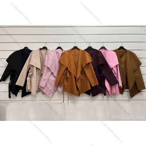 Kabát flaušový dlouhý rukáv dámský (S/M ONE SIZE) ITALSKÁ MÓDA IMW23YTQ0169