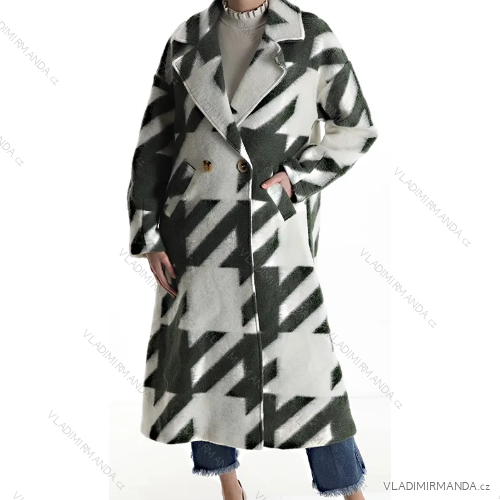 Damen-Herbst-Leder-Langarmmantel (S/M ONE SIZE) ITALIAN FASHION IMPLM2255500