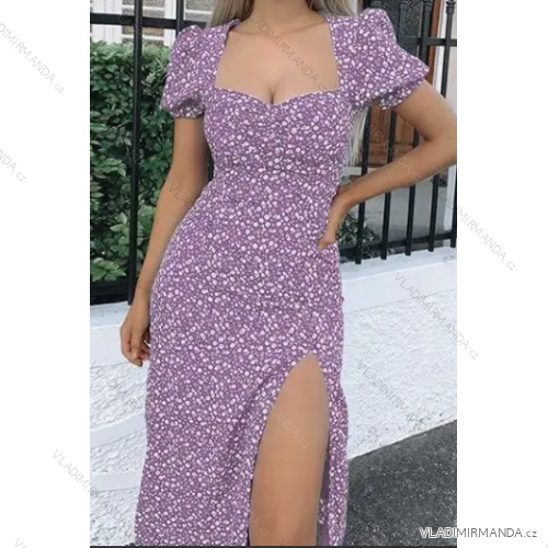 Langes Kurzarmkleid für Damen (S/M EINHEITSGRÖSSE) ITALIAN FASHION IMPGM239124