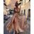 Langes trägerloses Sommerkleid für Damen aus Satin (S/M EINHEITSGRÖSSE) ITALIAN FASHION IMM22360 weiß