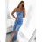 Langes elegantes Partykleid mit Trägern für Damen (S/M/L ONE SIZE) ITALIAN FASHION IMPBB23B23376