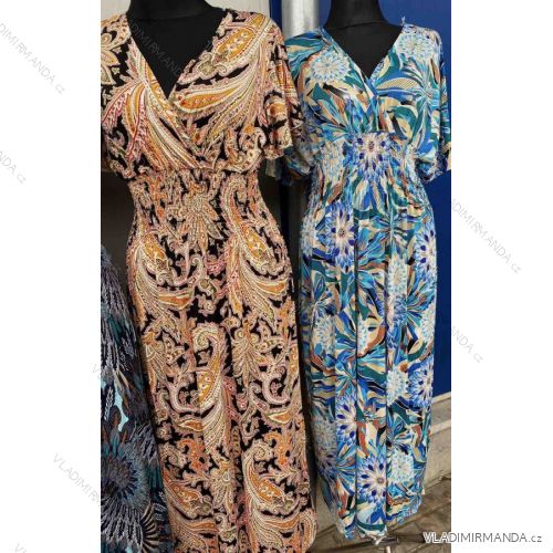 Langes, sommerliches Icecool-Kurzarmkleid für Damen (S/ML/XL) ITALIAN FASHION IMB23011