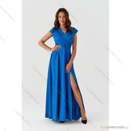 Šaty společenské krátký rukáv dámské (36-56) POLSKÁ MÓDA PMLMR23SIMONA königsblau 36