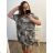 Sommer Übergroßes Kurzarm-Sommerkleid mit Streifen (UNI S / L) ITALIAN FASHION IMD2011989 4XL / 5XL rot