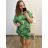 Sommer Übergroßes Kurzarm-Sommerkleid mit Streifen (UNI S / L) ITALIAN FASHION IMD2011989 4XL / 5XL rot