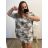 Sommer Übergroßes Kurzarm-Sommerkleid mit Streifen (UNI S / L) ITALIAN FASHION IMD2011989 4XL / 5XL rot