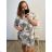 Sommer Übergroßes Kurzarm-Sommerkleid mit Streifen (UNI S / L) ITALIAN FASHION IMD2011989 4XL / 5XL rot