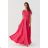 Langes, lässiges Kurzarmkleid für Damen (36-54) POLISH FASHION PMLMR23PAULA-3 rosa 36
