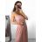 Langes, elegantes Partykleid für Damen mit Trägern (S/M EINHEITSGRÖSSE) ITALIAN FASHION IMPSH233586