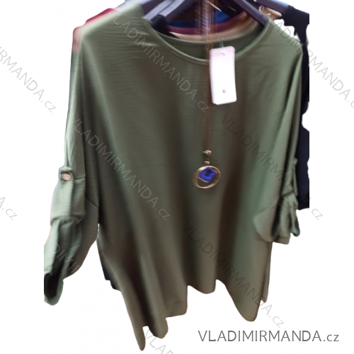 Damen-Tunika in Übergröße mit langen Ärmeln (XL/2XL Einheitsgröße) ITALIAN FASHION IMBM23032