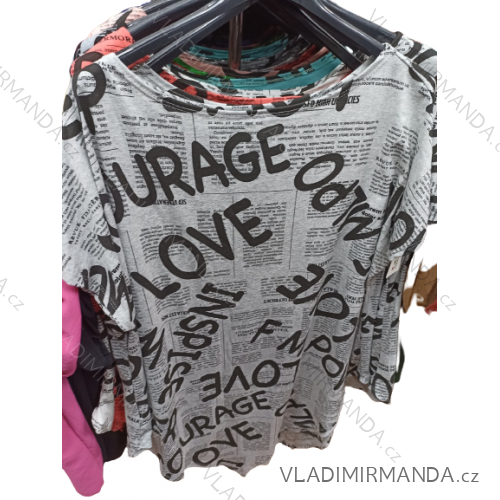 Šaty s páskem krátký rukáv dámské nadrozměr (XL/2XL ONE SIZE) ITALSKÁ MÓDA IMBM23019