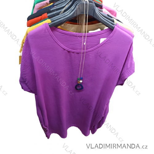 Šaty s páskem krátký rukáv dámské nadrozměr (XL/2XL ONE SIZE) ITALSKÁ MÓDA IMBM23019
