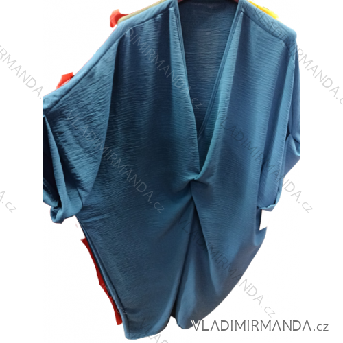 Šaty s páskem krátký rukáv dámské nadrozměr (XL/2XL ONE SIZE) ITALSKÁ MÓDA IMBM23019