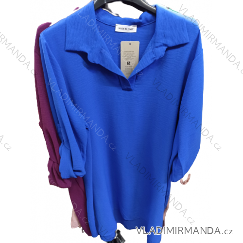 Šaty s páskem krátký rukáv dámské nadrozměr (XL/2XL ONE SIZE) ITALSKÁ MÓDA IMBM23019