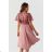 Kurzarm-Partykleid für Damen (36-52) POLISH FASHION PMLMR23ELENA-1 rosa 36