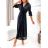 Langes Langarmkleid für Damen (S/M EINHEITSGRÖSSE) ITALIAN FASHION IMWGB23693