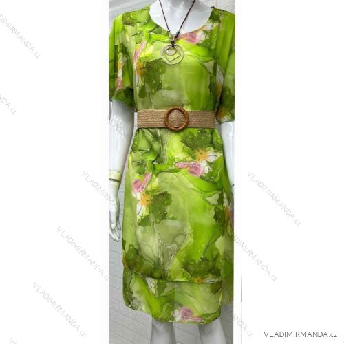 Kurzärmliges Kleid mit Fliege für Damen (S/M ONE SIZE) ITALIAN FASHION IMWD23137