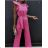Langes Chiffon-Kurzarmkleid für Damen (S/M ONE SIZE) ITALIAN FASHION IMWGM23456